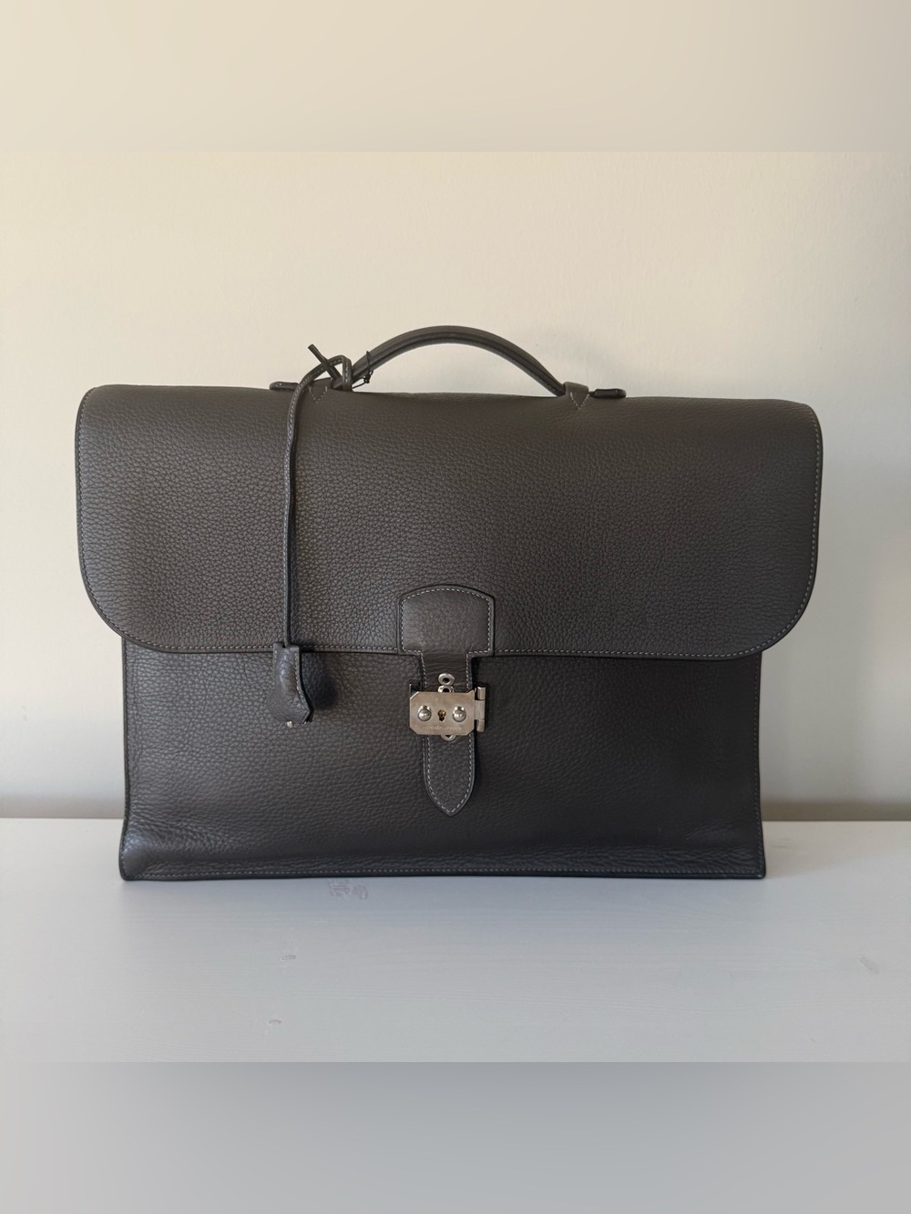 Hermès Togo Sac à Depeches 41 gray